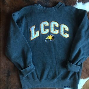 LCCC Vintage Gray College Crewneck Sweatshirt